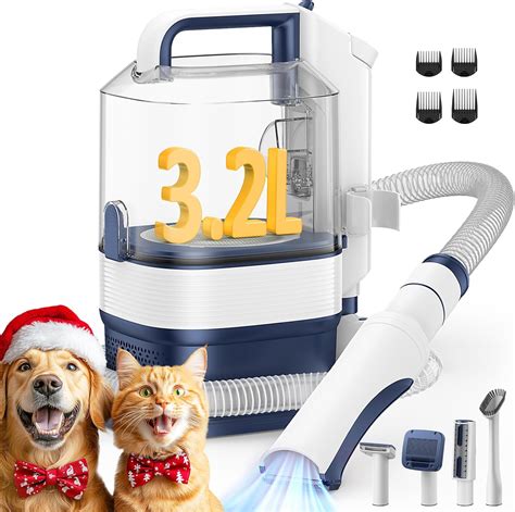 Amazon.com: Dog Grooming Vacuum Kit, 3.2L Dust Cup Pet Grooming Vacuum ...