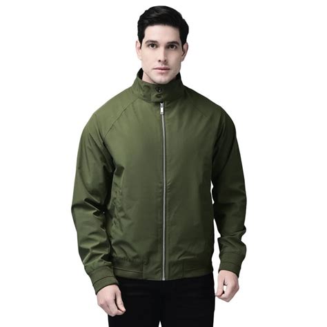 Buy WOODLAND Men Green Solid Bomber Jacket Online