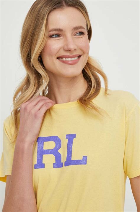 Polo Ralph Lauren t-shirt bawełniany kolor żółty 211898698 | Answear.com