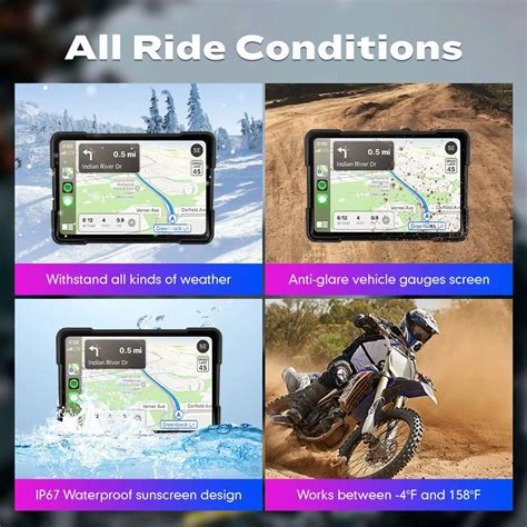 LBC S3L IPX7 Waterproof 7 Inch Touch Screen Motorcycle Android Auto/Ca