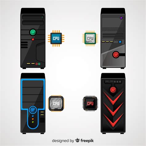 Modern cpu collection with flat design | Premium Vector