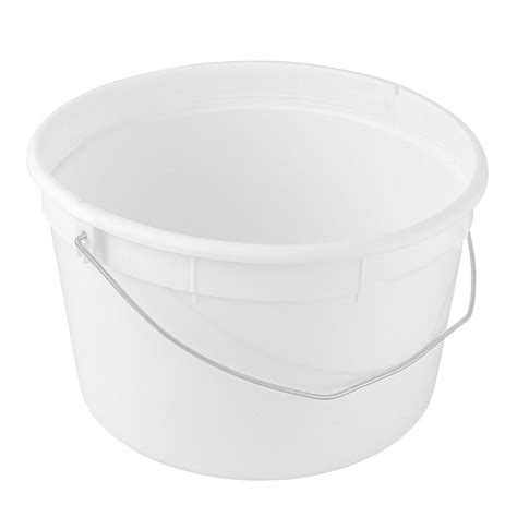 Buy 4 Qt./1 Gallon Food Grade Round White Plastic Bucket with Wire ...
