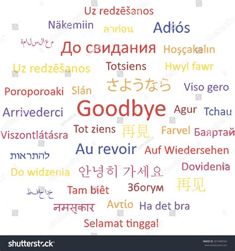 Goodbye In Different Languages, Words Collage Vector Illustration ...