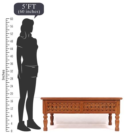 Charming Carved Border Handmade Wooden Coffee Table