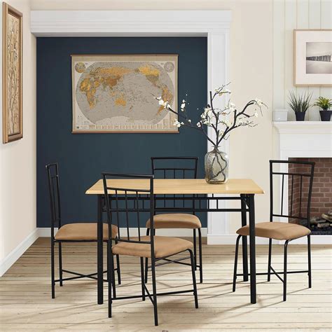 Louise Traditional 5-Piece Wood & Metal Dining Set- Ouch Cart