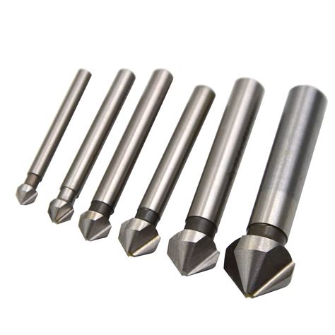 WKSTOOL 6Pcs/Lot,6.3 8 10 12.4 20.5 25mm Blade,90 Degree,3Flute ...