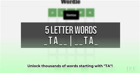 Find Thousands of Words Starting with TA: A Comprehensive List