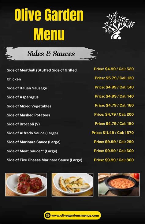 Olive Garden Sides & Sauces Menu - Olive Garden Menu