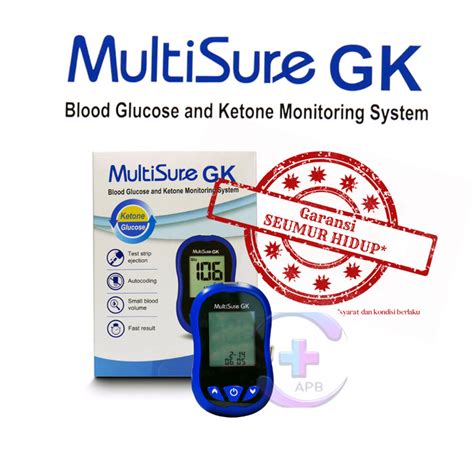 Jual Alat Ukur Gula dan Keton Darah MULTISURE GK Blood Glucose Test ...