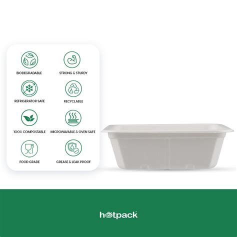 Biodegradable and disposable Rectangular containers base only – Hotpack ...