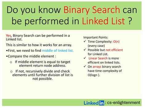 Image result for Binary Search Using Linked List Algorithm
