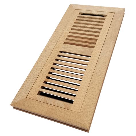 Homewell White Oak Wood Floor Register, Flush Mount with Damper, 4x12 ...