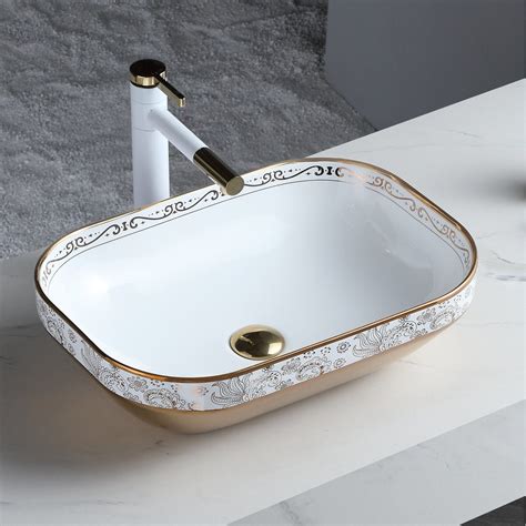 InArt Modern Table Top Wash Basin 50.5 x 36 CM Rose Gold Color Design ...