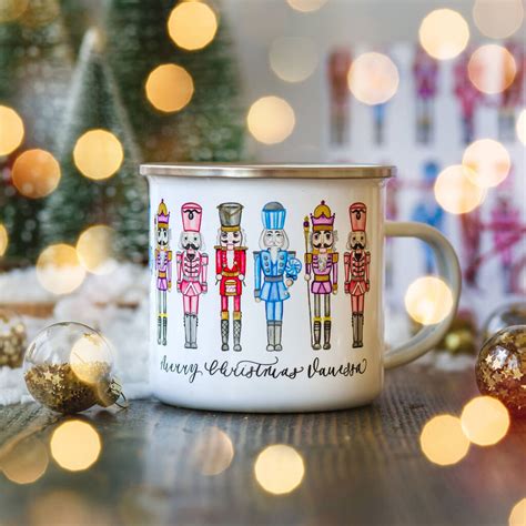 Personalised Christmas Nutcracker Enamel Mug By LillyPea Designs