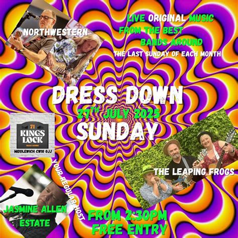 DRESS DOWN SUNDAY 27TH JULY 2025 !!!!!, The Kings Lock, Middlewich, 27 ...