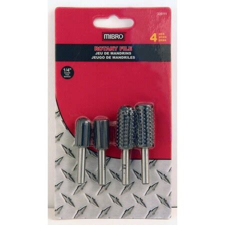 Mibro ROTARY FILE SET 1/4"" 4PC 335111 | Zoro