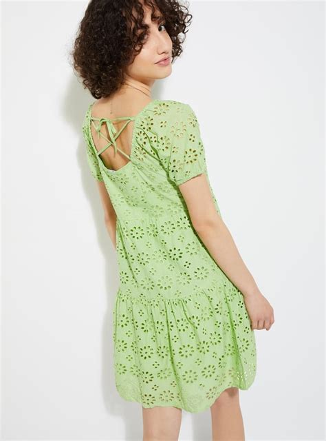 Buy URB_N Women Schiffli Tiered Dress Online at just Rs. 999.0 ...