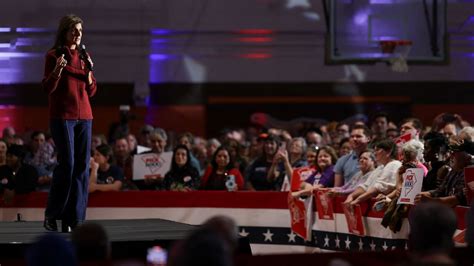 Nikki Haley speaks at a rally in�Aiken, South Carolina, on February 5, 2024.
