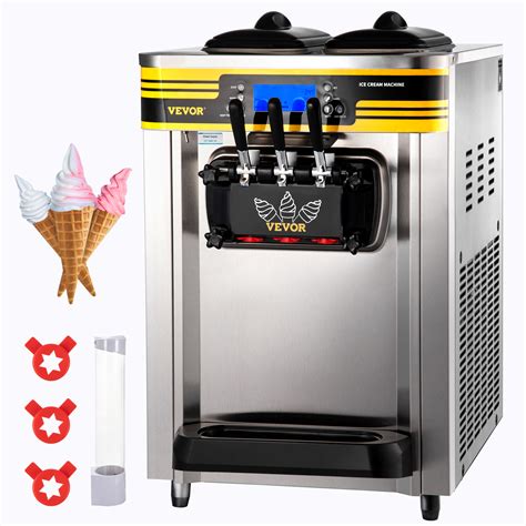 Commercial Soft/Hard Serve Ice Cream Machine Maker 10-44L/H Yield 3 ...