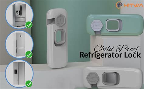 HITWA™ 5 Pack Child Proof Refrigerator Lock, Fridge, Cabinets, Freezer ...