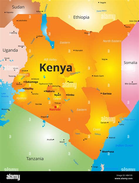 color map of Kenya country Stock Photo - Alamy