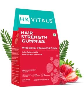 HEALTHKART HK Vitals Hair Strength Gummies, 10000 mcg Biotin with Zinc ...