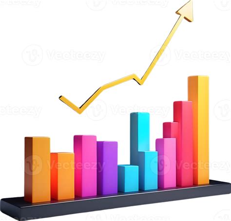 AI generated an arrow going up on a graph chart ai generative 35093401 PNG