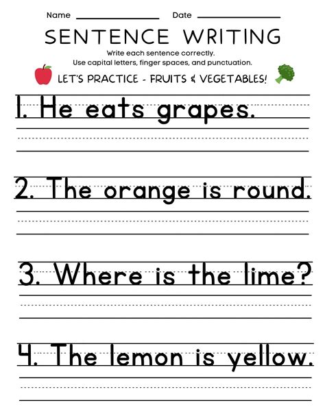 25 THEMED Printable Sentence Writing Worksheets, Write the Sentence ...