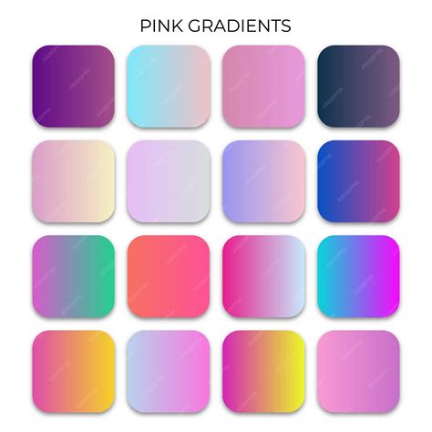 Premium Vector | Set of pink gradient color palette
