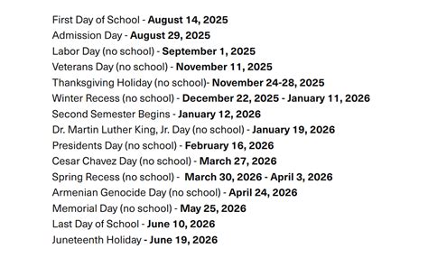Los Angeles Unified School District Calendar 2025-2026 Download