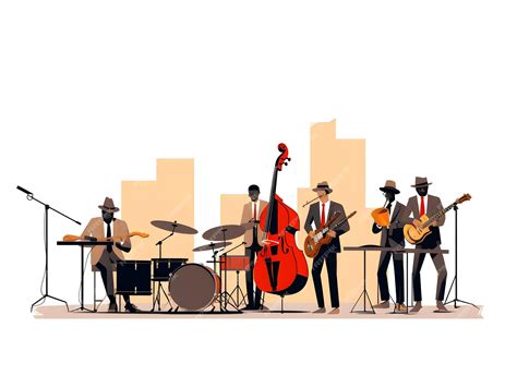 Premium Photo | American jazz band performing on a stage with ...