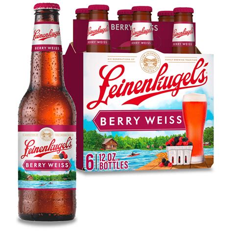 Leinenkugel's Berry Weiss Craft Beer, 6 Pack, 12 fl oz Glass Bottles, 4 ...