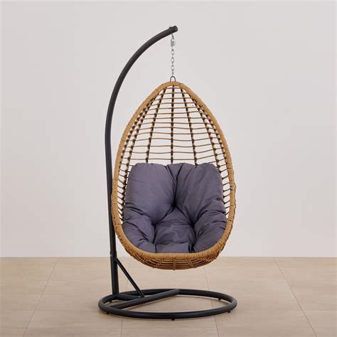 Buy (Refurbished) Darius Fabric 1-Seater Outdoor Hanging Chair - Grey ...