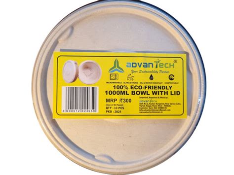 1000ML BAGASSE BOWL WITH LOCK LID
