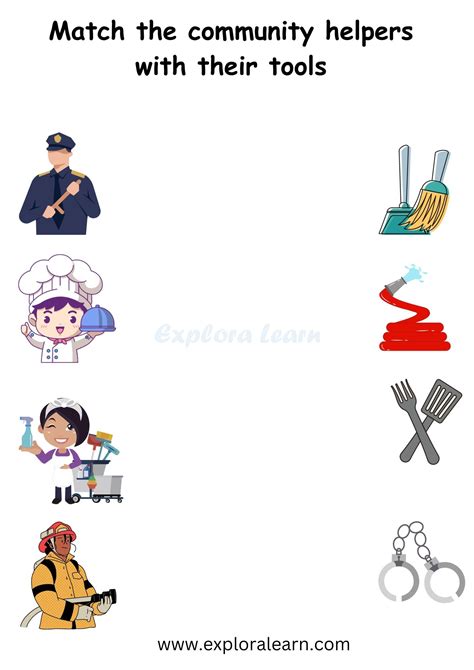 Community Helpers Activities Worksheets Community Helpers Matching ...