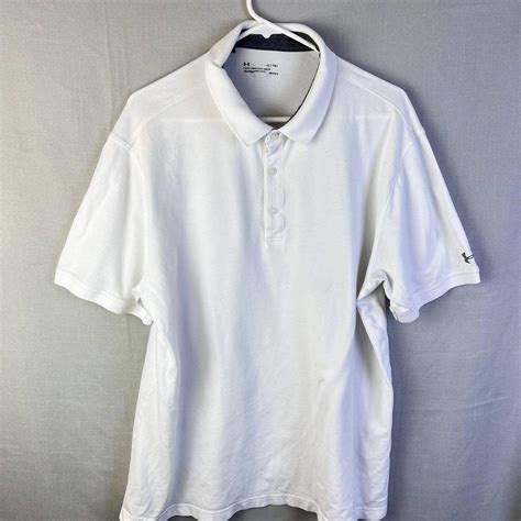 Under Armour Men's White Polo-shirts | Depop