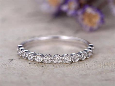 Moissanite Diamond Wedding Bands women half Eternity Ring Engagement ...