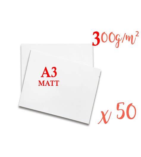 Tanjashop.com - Papier 300g/m² cartonné A3 Matt pour impression (50 ...