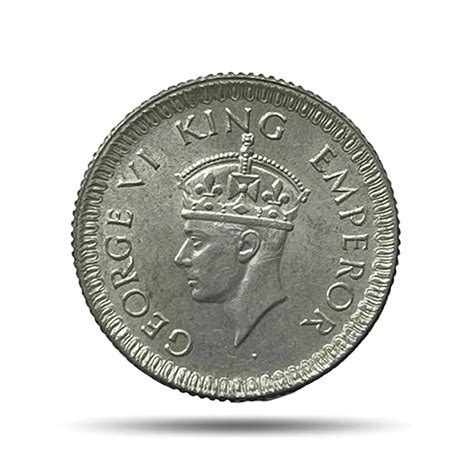 COINIACS Silver Rare Heritage Coin of 1/4 Rupee George VI King Emperor ...