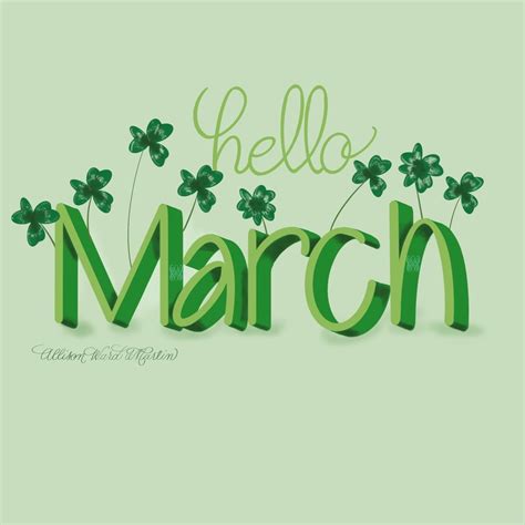 Hello March Images with Shamrocks