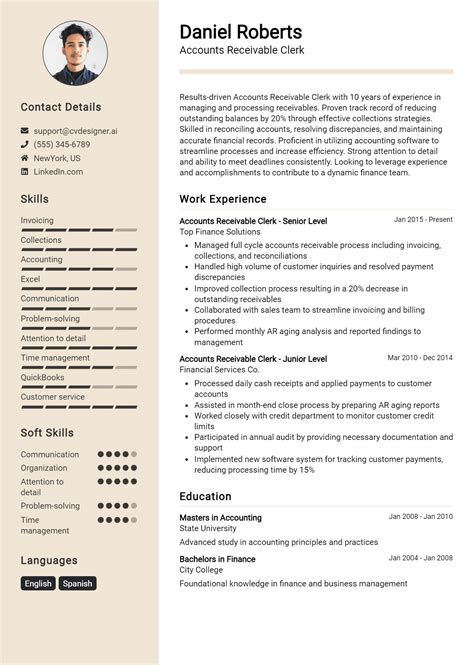 13 Accounts Receivable Clerk Resume Examples And Templates for 2024 - ResumeDesign.ai
