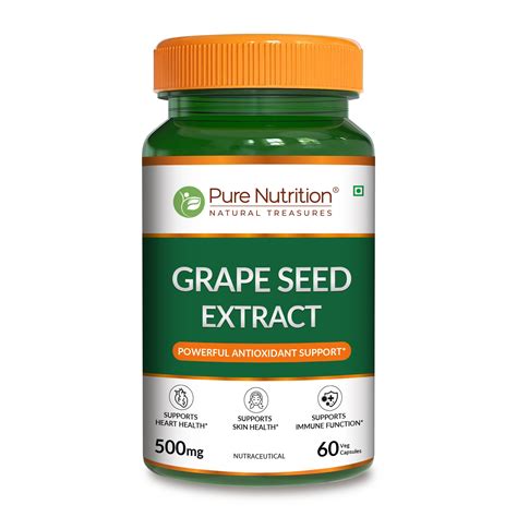 Pure Nutrition Grape Seed Extract 500 mg | 95% Polyphenols