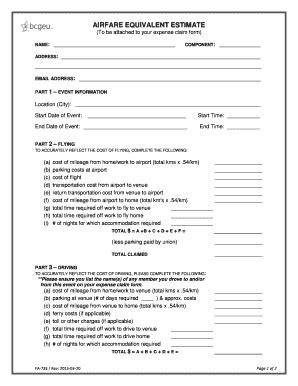 Airfare Equivalency Form - Blank Fillable Template | Fill Out, Print ...