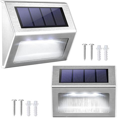 Solar Step Lights JACKYLED 2-Pack LED Solar Powered Weatherproof ...