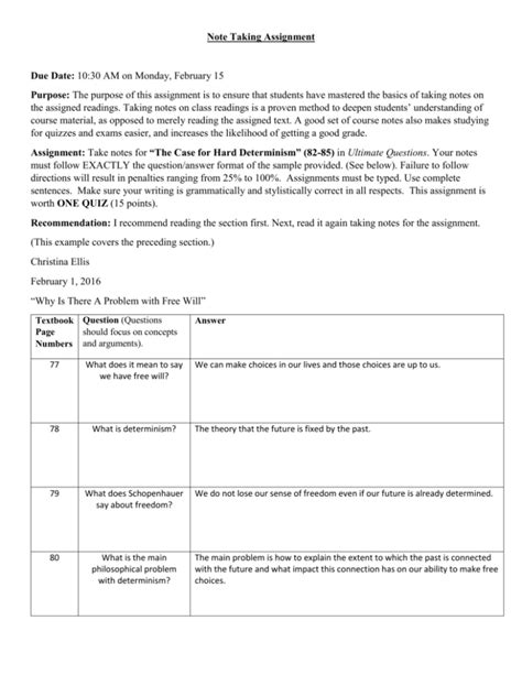 Image result for Assignment of Note Sample