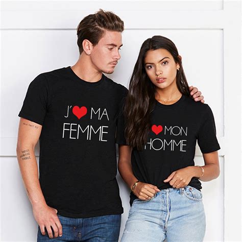 T-shirts Amour Couple "J'aime ma Femme / J'aime mon Homme"