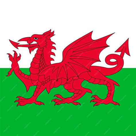 Wales flag official colors vector illustration | Premium Vector
