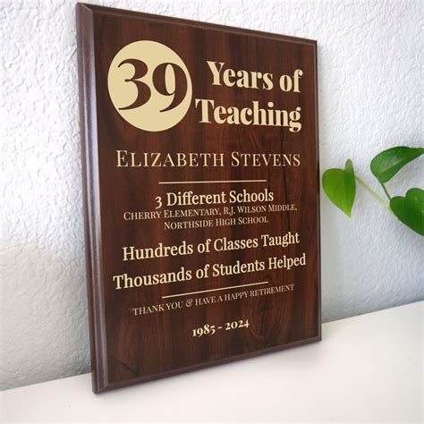 Teacher Retirement Gift | School Retirement Party Plaque – Marked ...