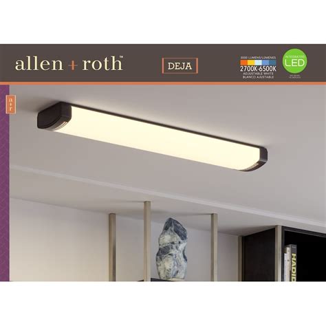 allen + roth Deja 1-Light 7.87-in Matte Bronze LED Flush Mount Light ...