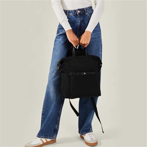 Black Nylon Canvas Backpack - Accessorize India